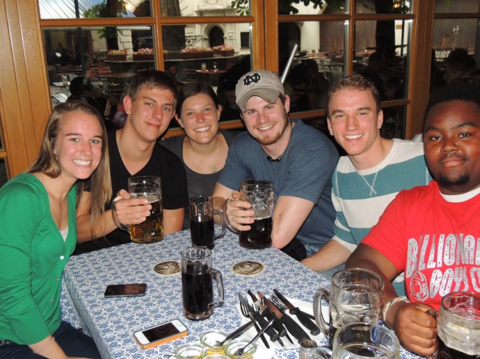 Group photo at the Hofbrau Haus! From left to right: Carly (yours truly), Julian, Sarah, Alex, Cam and Denagelo
